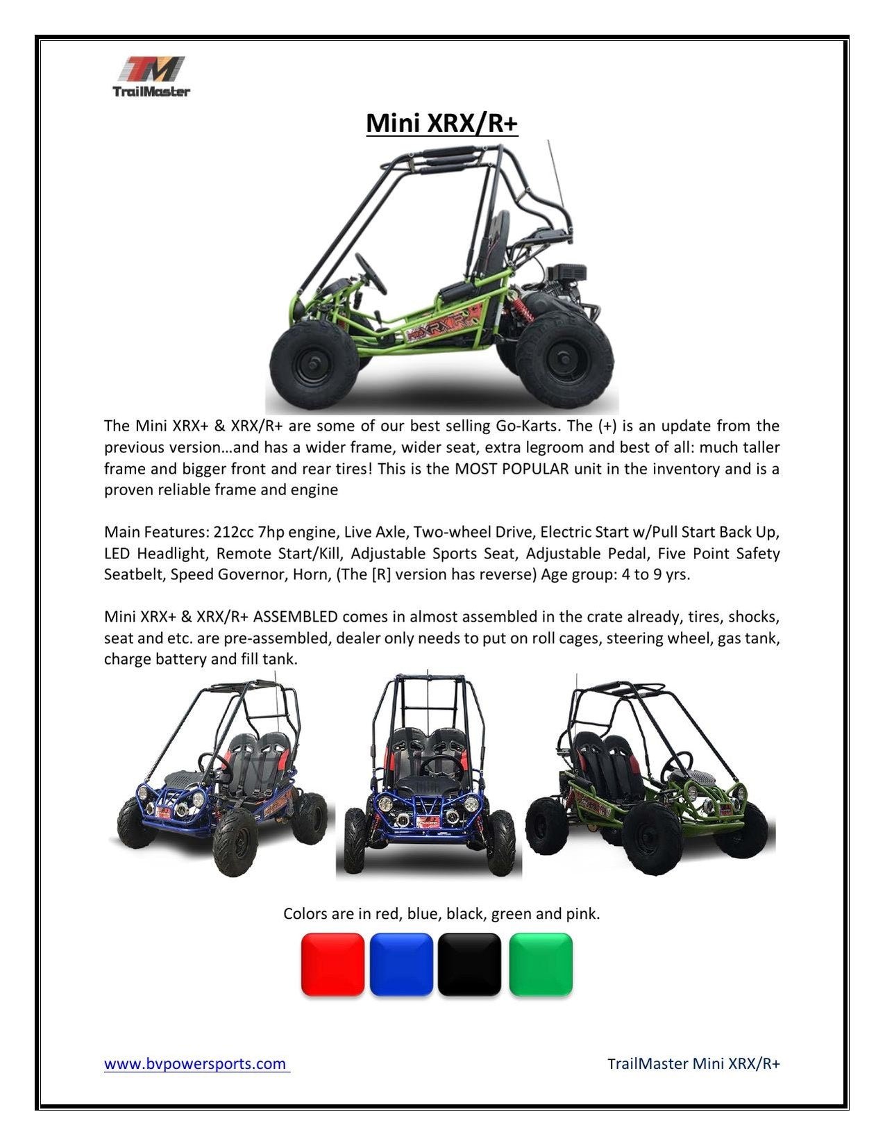 Trailmaster Eagle Mini XRX/R+ 95% Pre-Assembled Go Kart with Reverse - Image 3