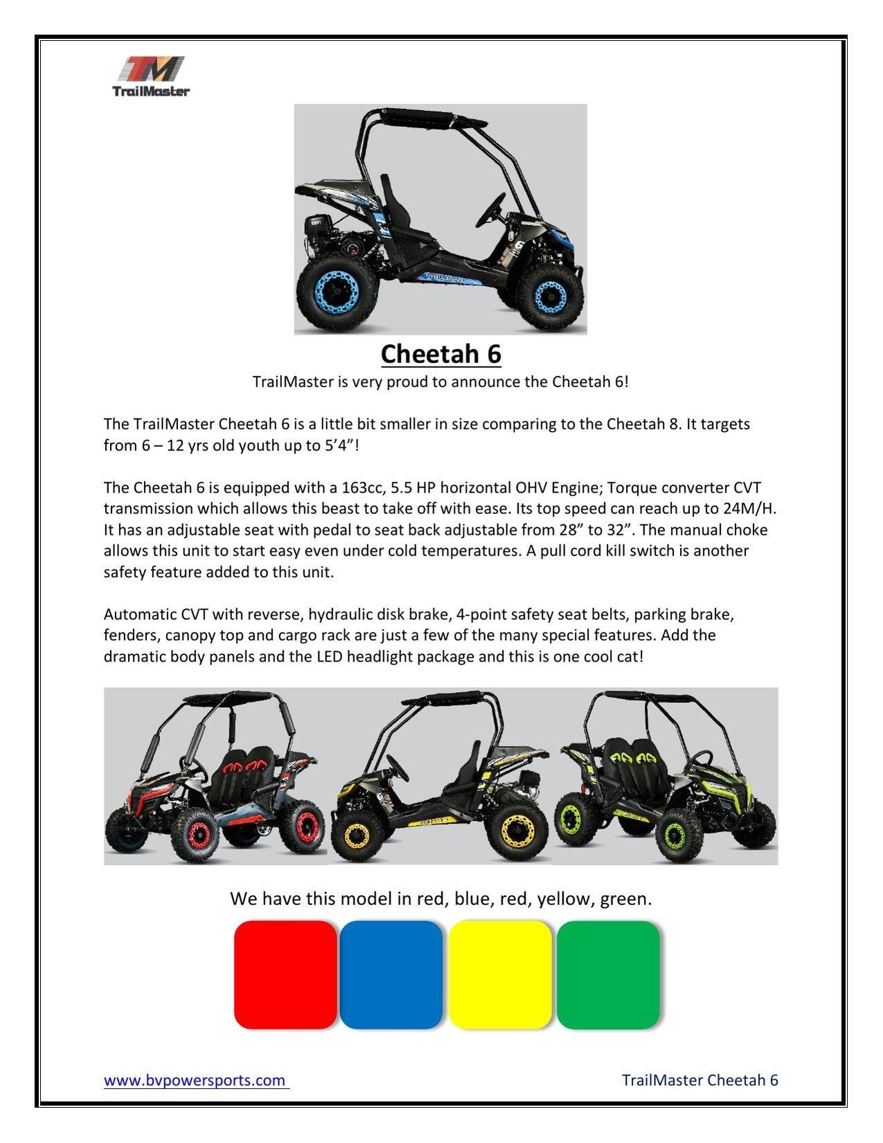TrailMaster Cheetah 6 Kids Go-Kart - Image 4