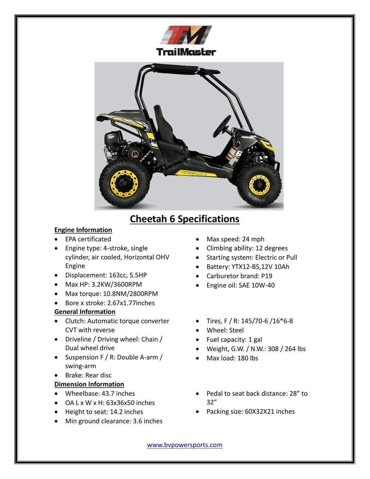 TrailMaster Cheetah 6 Kids Go-Kart - Image 5