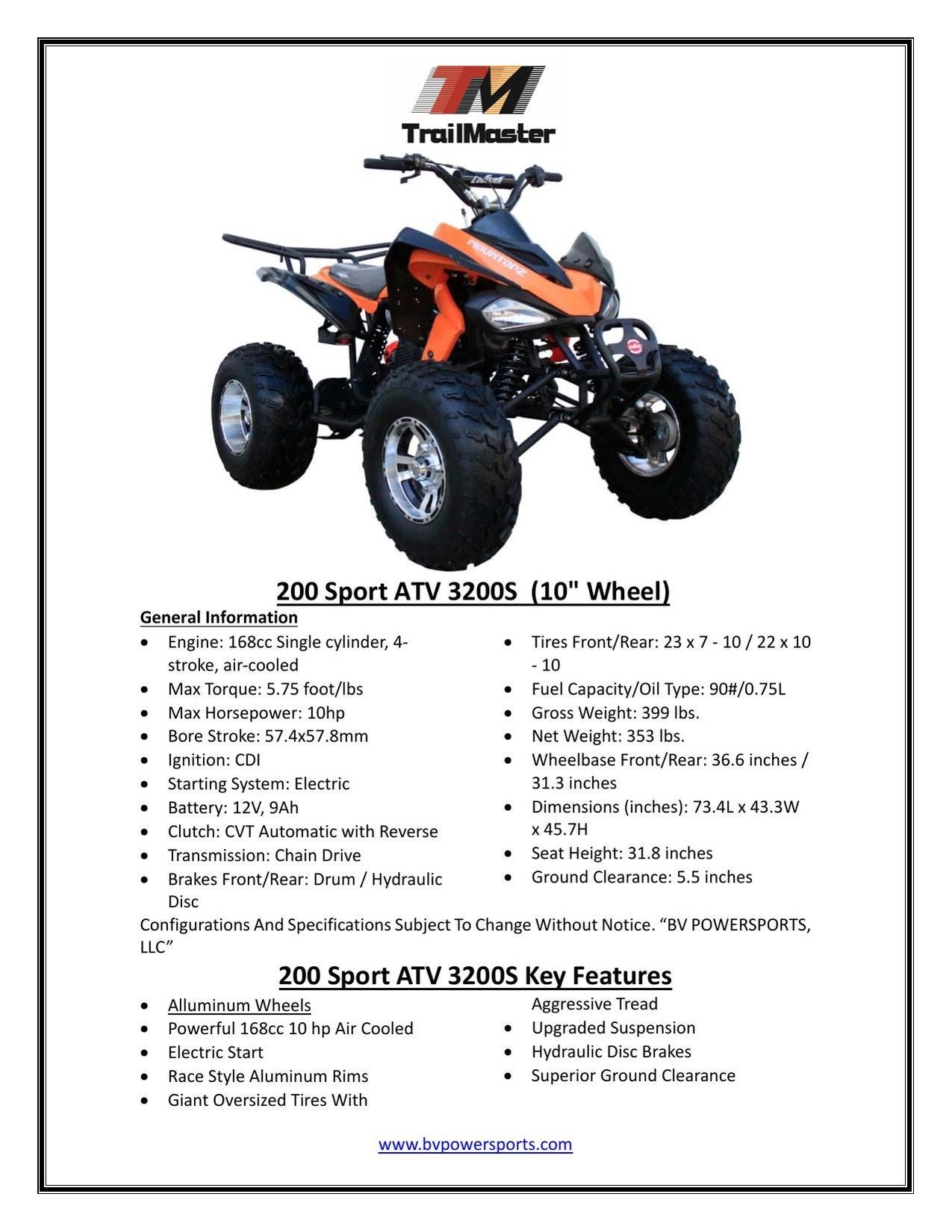 Coolster 3200S, Sports Style, Full sized ATV, Alloy - Image 6