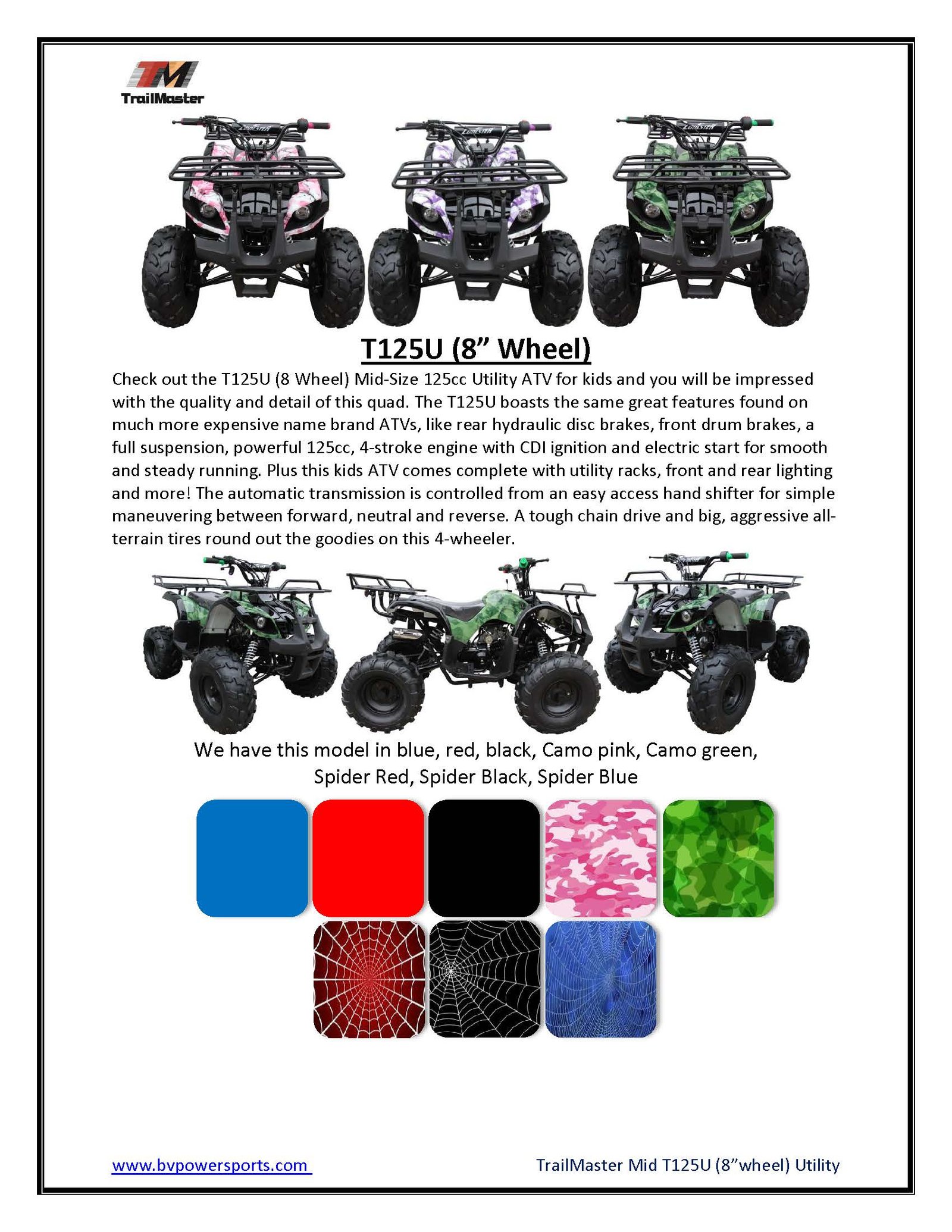 TrailMaster T125U Rancher ATV - Image 6